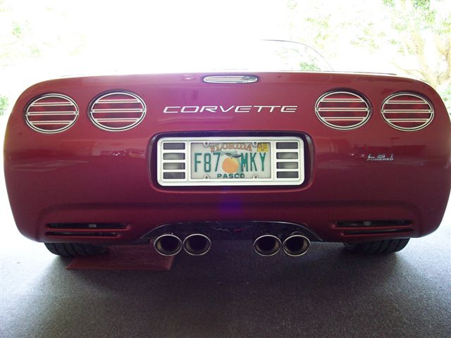 American Car Craft - Corvette Taillight Grilles 4pc Slotted Polished 1997-2004 C5 & Z06